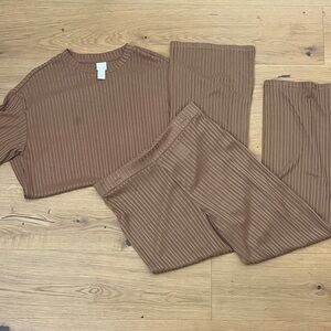 H&M Cocoa Striped Lounge Ensemble